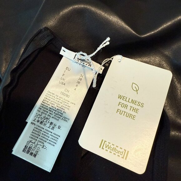 NEW Wolford Eco Vegan Leather String Bodysuit Tank Black - Picture 4 of 6